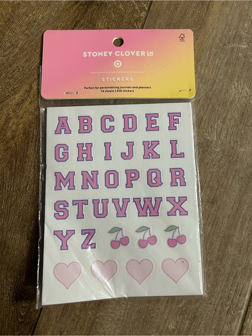 NWT Stoney Clover Lane x Target Pink Alphabet Sticker Pack